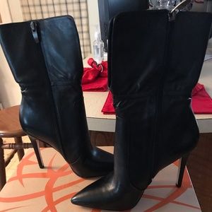 Via Spiga Black Fellone 2 Leather Boots Size 5